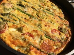 Aspergetaart met zalm en spinazie